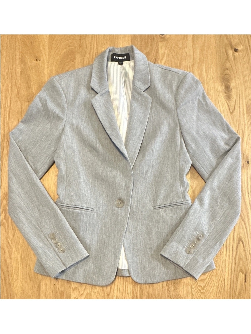Express Light Gray Single-Button Women's Blazer 0